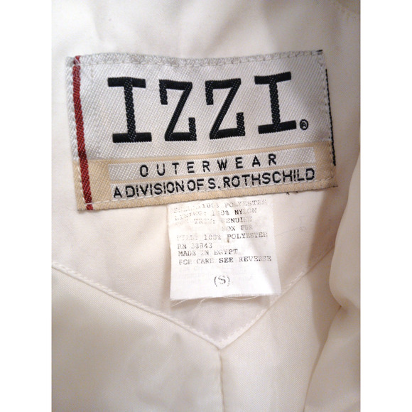 IZZI Rothschild FOX FUR Detachable Hood Parka Jacket Womens Size S Ivory Vintage - Picture 15 of 16